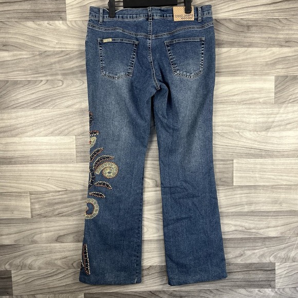 Crest Jeans Denim Pants Womens 15 Blue Bootcut Medium Wash Mid‎ Rise Embroidered - Picture 11 of 15